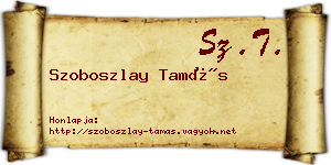 Szoboszlay Tamás névjegykártya