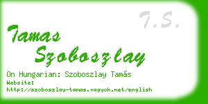 tamas szoboszlay business card